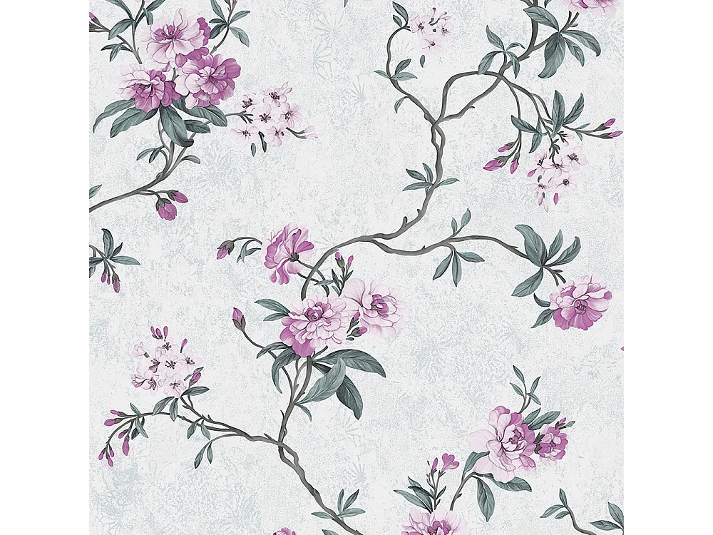 Papier peint texturé 3D Palace Garden, série Vintage Retro, 10 x 0,53 m, pour salon, avec fleurs blanches