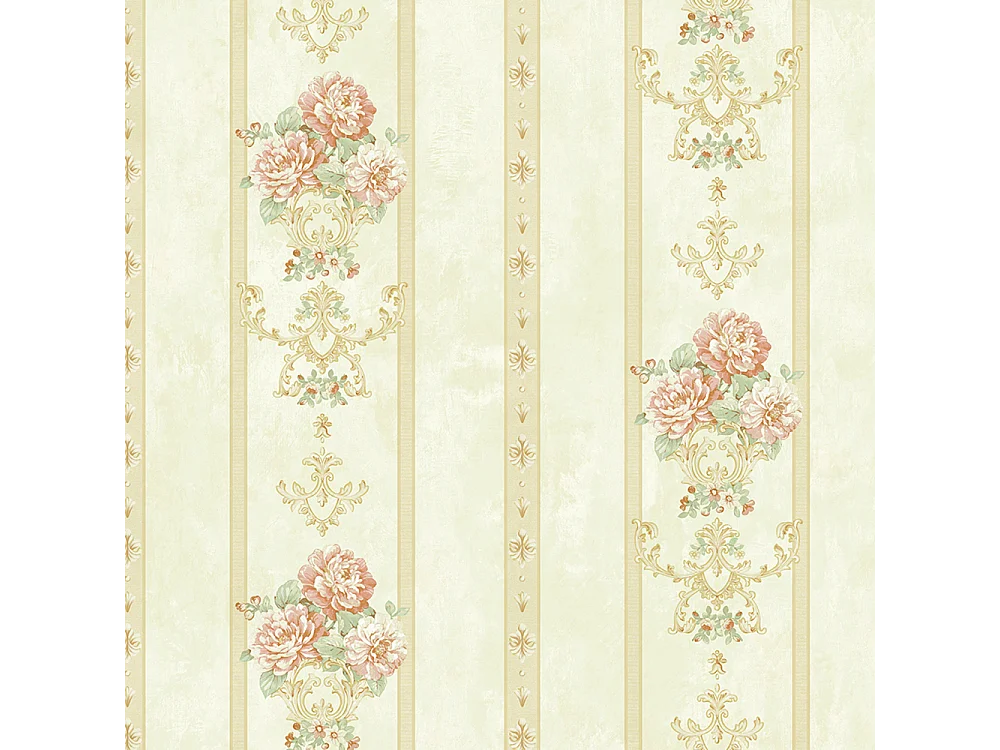Papier peint texturé 3D, série Palace Garden, série Retro Vintage, 10 x 0,53 m, pour le salon Chambre, Papier peint beige à motifs floraux