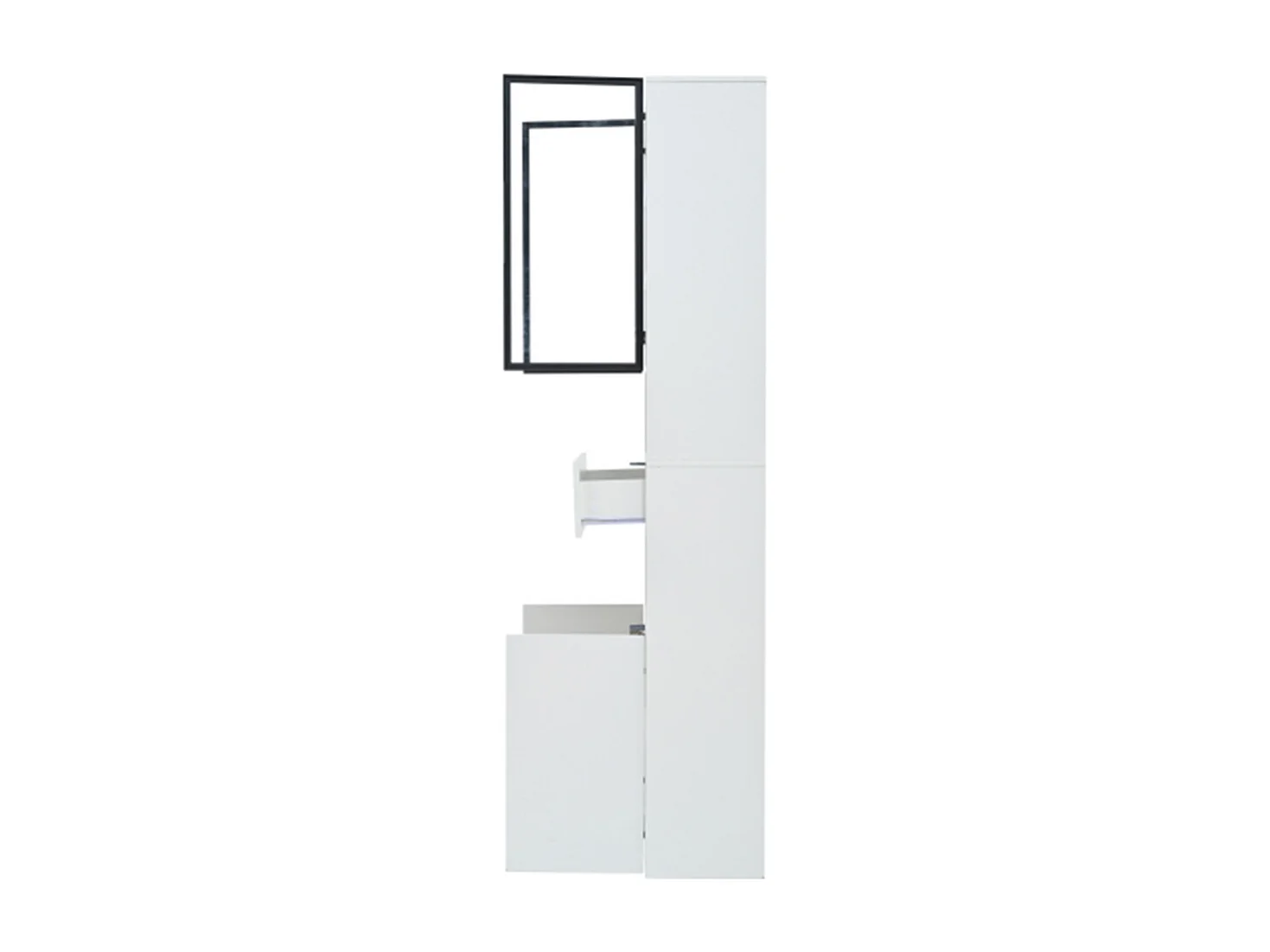 Vitrine,Vitrinenschränke Mit Schubladen und Schränken,Glasvitrine mit LED,Hochschrank mit Offene Speicherplattform ,Bücherschrank 70*30*200cm