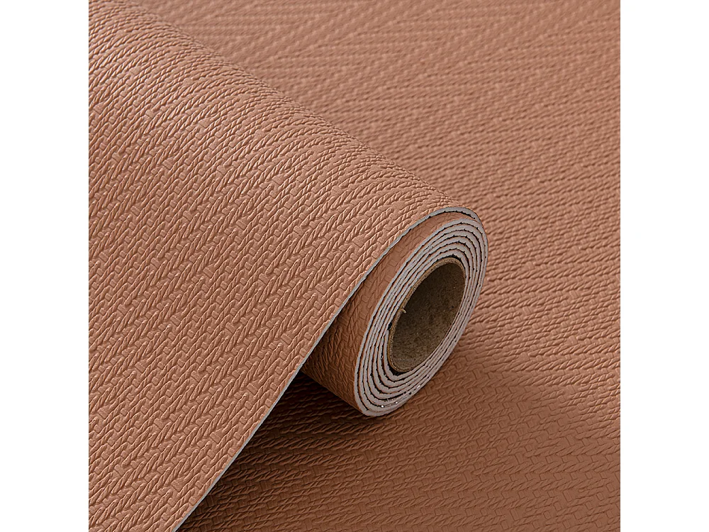 Papier peint 3D effet tissu marron, autocollant, épais, rouleau de 60 cm x 2,8 m, style jardin doux, 1,68 m²