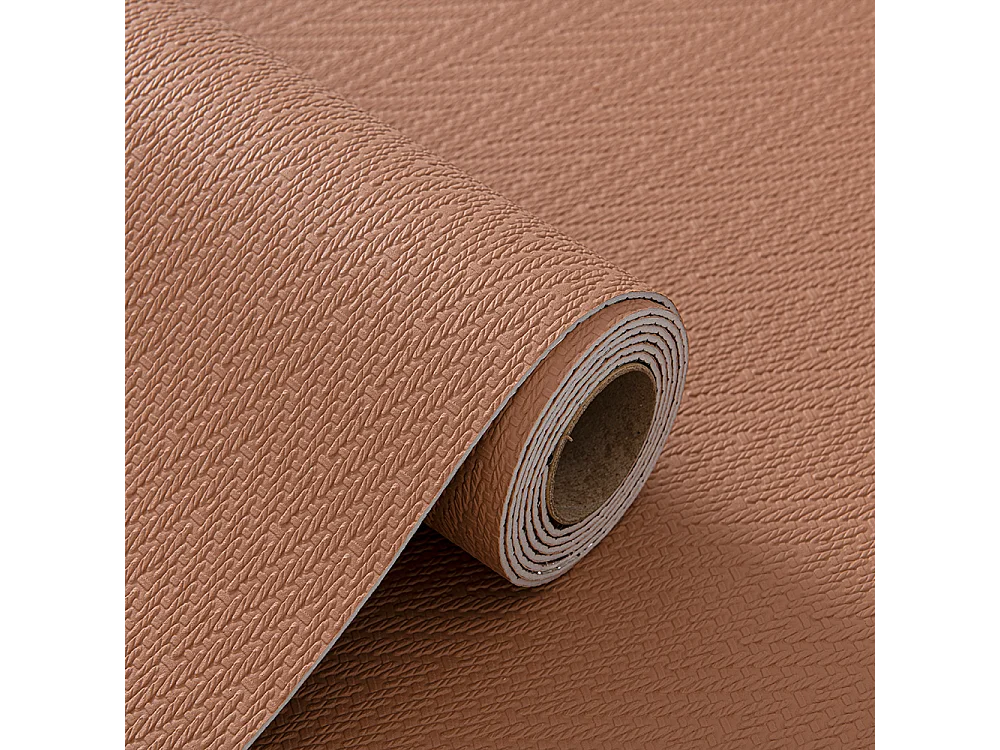 Papier peint 3D effet tissu marron, autocollant, épais, rouleau de 60 cm x 2,8 m, style jardin doux, 1,68 m²