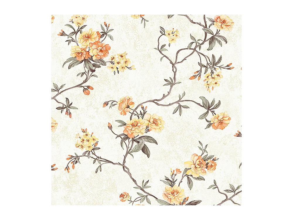 Papier peint texturé 3D Palace Garden, série Retro Vintage, 10 x 0,53 m, pour le salon, papier peint à fleurs beiges chaleureuses