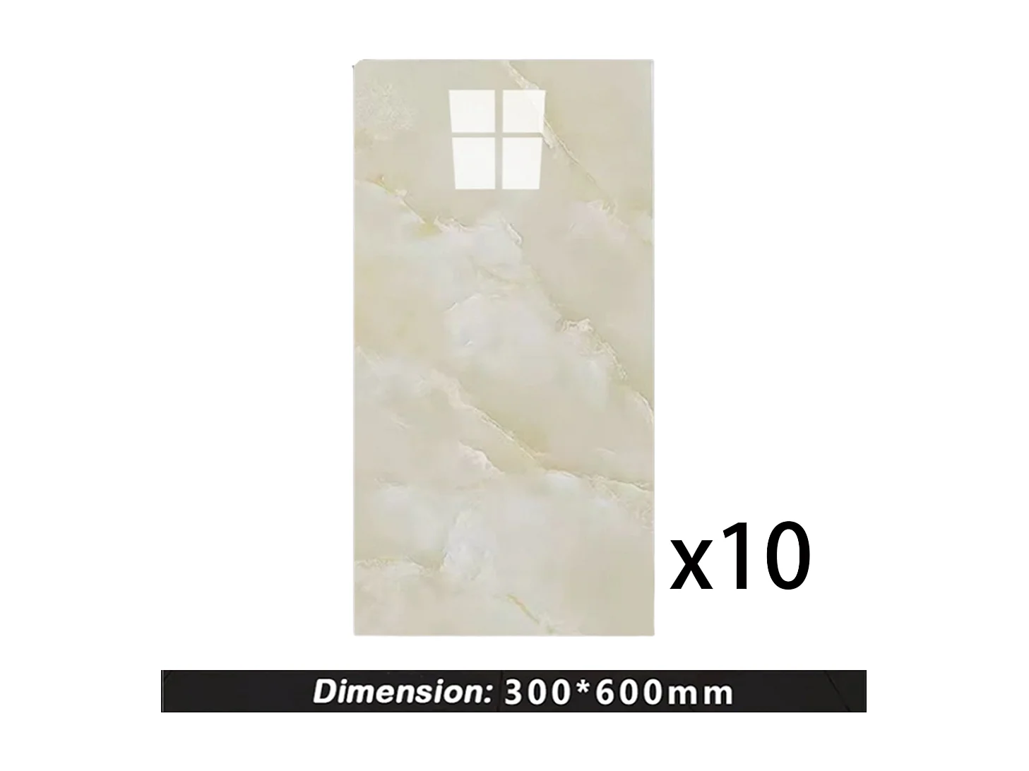 10 papiers peints autocollants 3D effet carrelage 30 cm x 60 cm Beige 1,8 m²