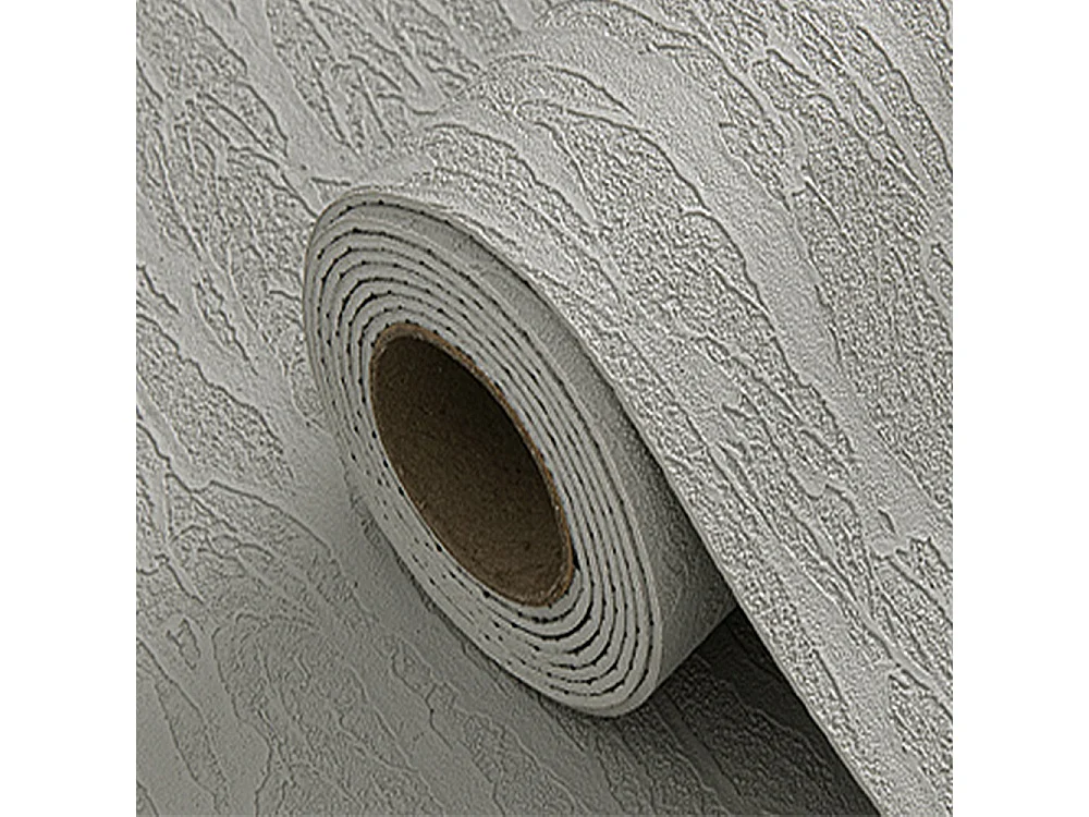 Papier peint 3D effet ondulation gris, autocollant, épais, rouleau de 60 cm x 2,8 m, style jardin doux, 1,68 m²