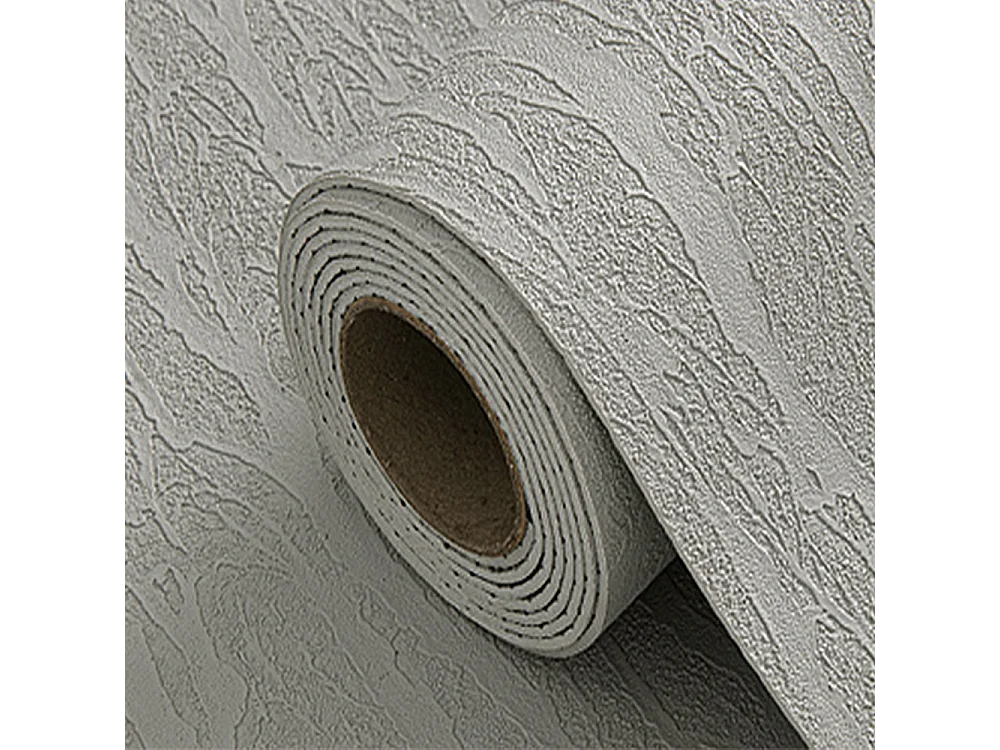 Papier peint 3D effet ondulation gris, autocollant, épais, rouleau de 60 cm x 2,8 m, style jardin doux, 1,68 m²