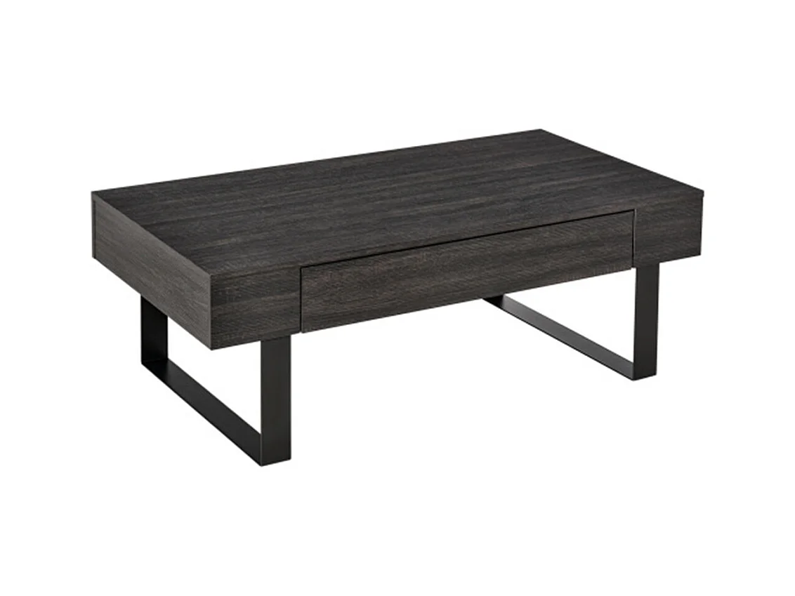 Couchtisch Beistelltisch mit Schublade & Regalen,Kaffeetisch einfacher Aufbau, Modernes Design für Wohnzimmer