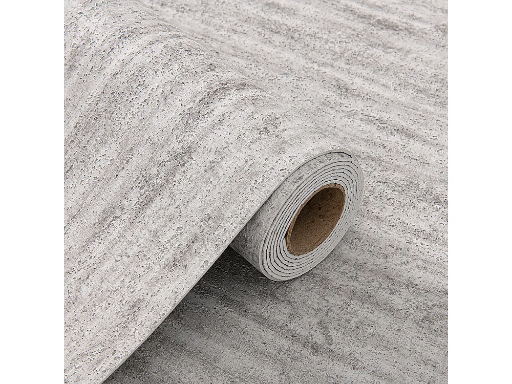 Gris Papier peint 3D effet ciment, autocollant épais, 60 cm x 2,8 m, rouleau industriel, 1,68 m²