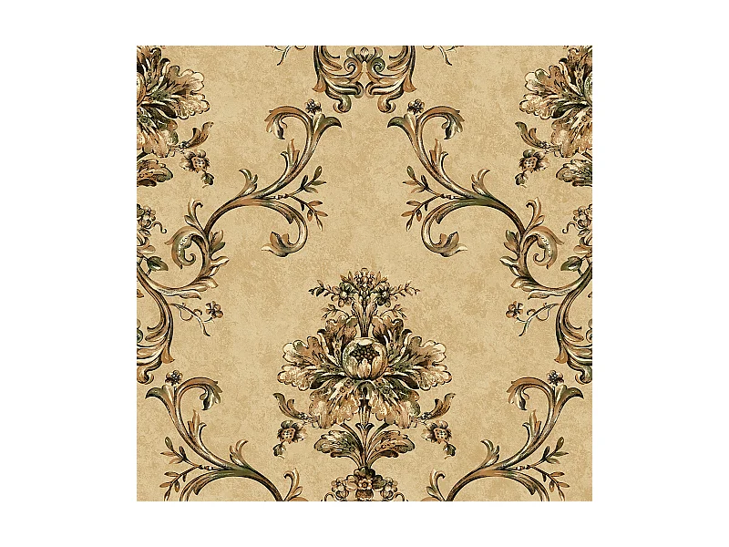 Papier peint texturé 3D, collection Palace Garden, rétro vintage, 10 x 0,53 m, pour salon, motif floral marron