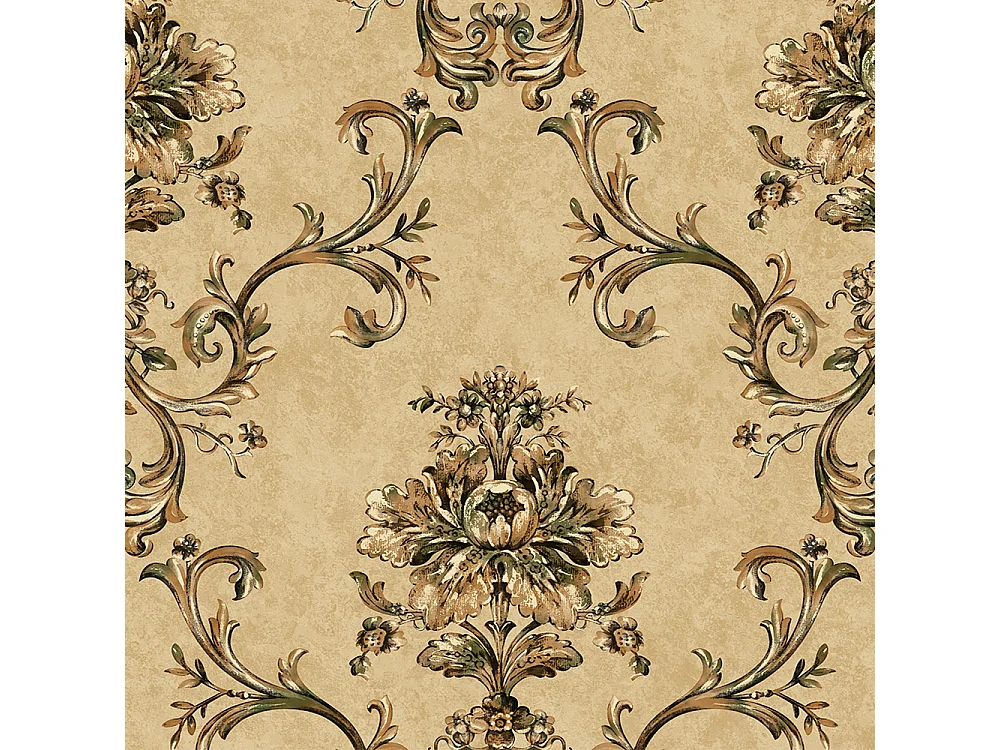 Papier peint texturé 3D, collection Palace Garden, rétro vintage, 10 x 0,53 m, pour salon, motif floral marron