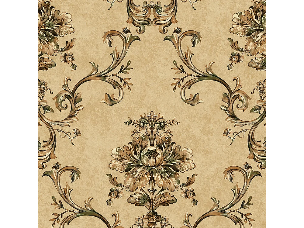 Papier peint texturé 3D, collection Palace Garden, rétro vintage, 10 x 0,53 m, pour salon, motif floral marron