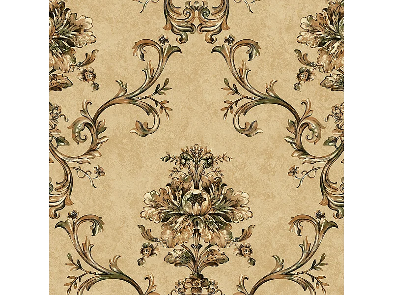 Papier peint texturé 3D, collection Palace Garden, rétro vintage, 10 x 0,53 m, pour salon, motif floral marron