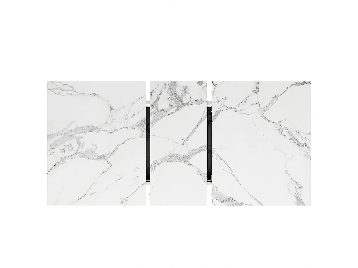 Esstisch Tischplatte aus Walnussholz/Marmorimitat Ausziehbarer Esszimmertisch Küchentisch 120 (160) x 80 cm