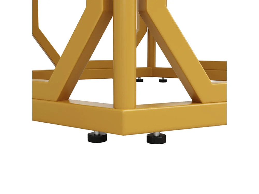 Esstisch,Sechseckiger Küchentisch,Bartisch, Frühstückstisch Metallbeine Marmormuster Gold