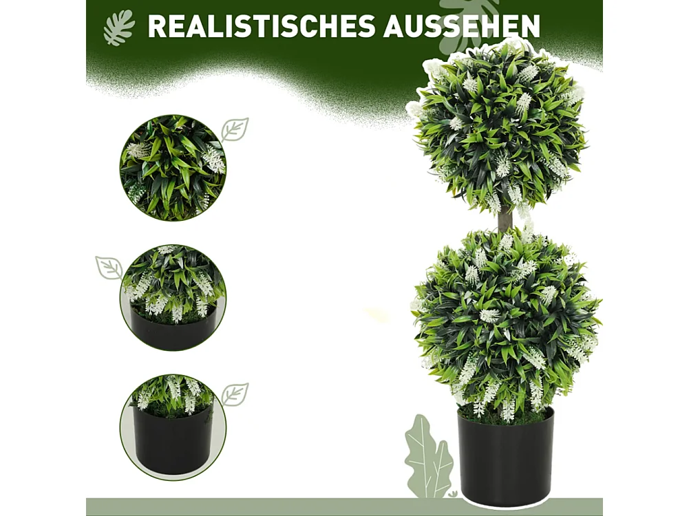 2er-Set Künstliche Pflanzen,Kunstpflanze im Blumentopf, 70 cm Zimmerpflanze für Wohnzimmer, Garten