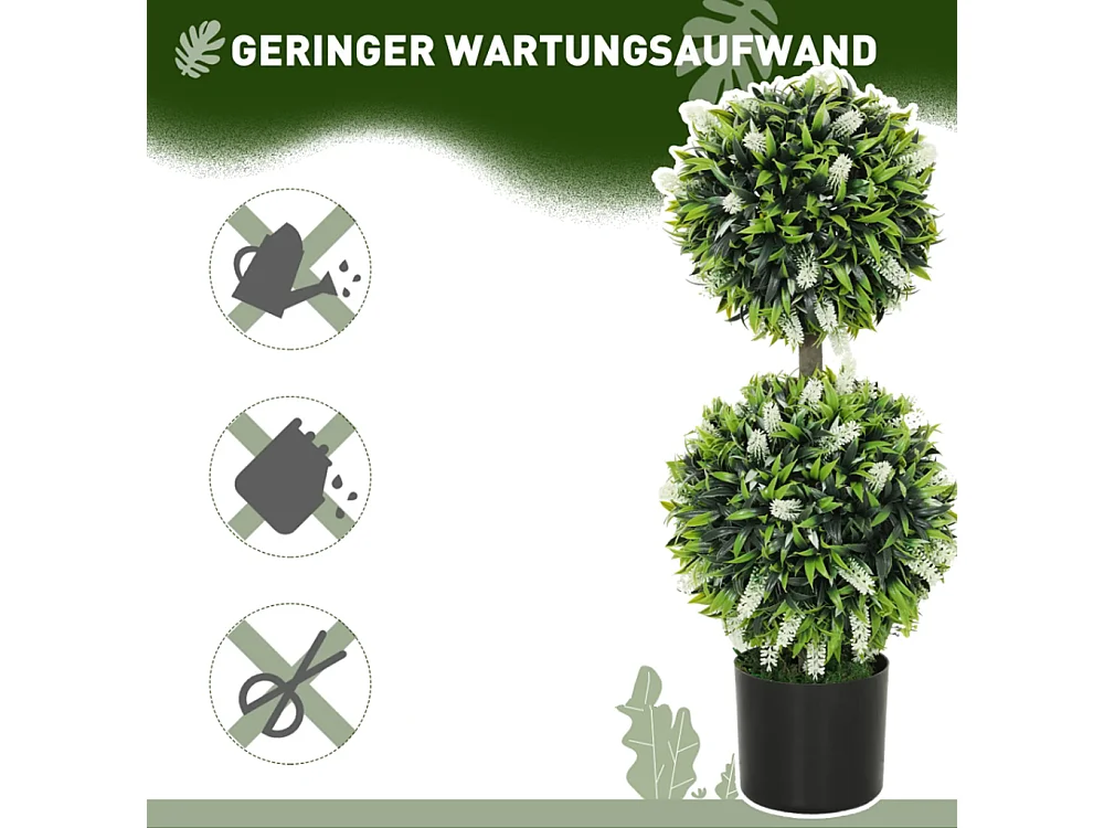 2er-Set Künstliche Pflanzen,Kunstpflanze im Blumentopf, 70 cm Zimmerpflanze für Wohnzimmer, Garten