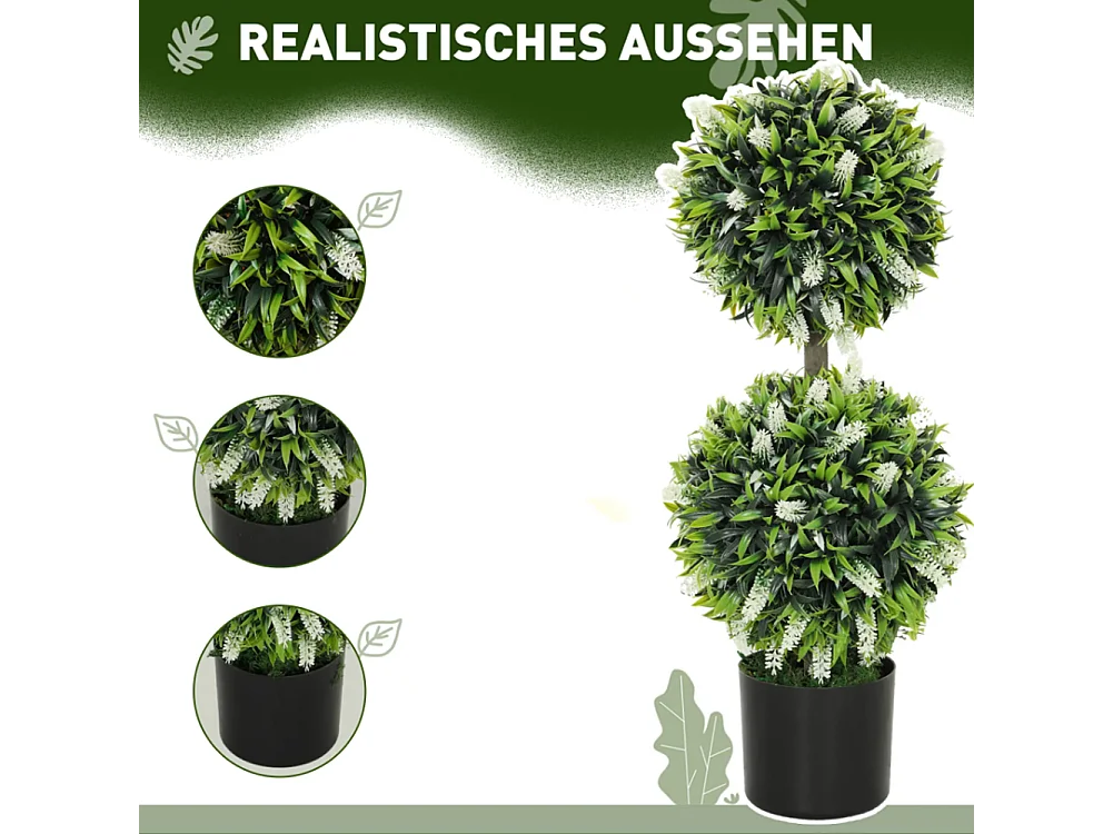 2er-Set Künstliche Pflanzen,Kunstpflanze im Blumentopf, 70 cm Zimmerpflanze für Wohnzimmer, Garten