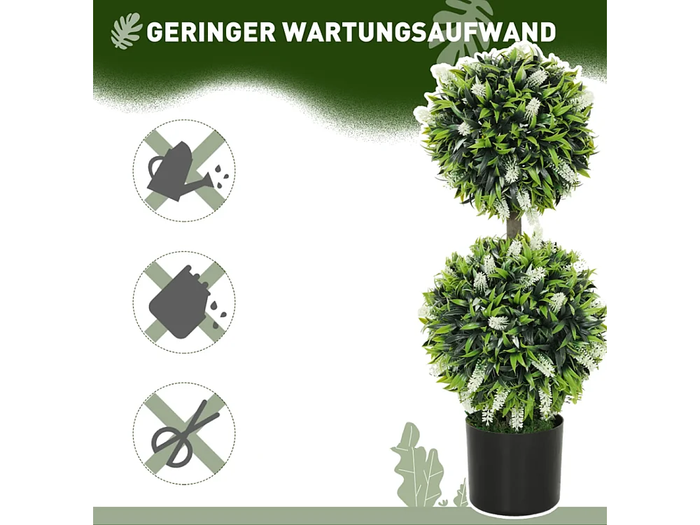 2er-Set Künstliche Pflanzen,Kunstpflanze im Blumentopf, 70 cm Zimmerpflanze für Wohnzimmer, Garten