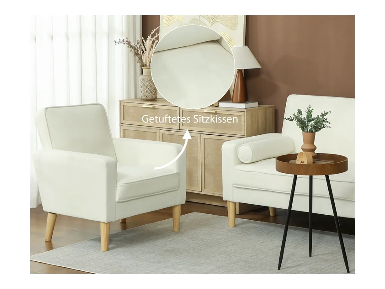 Polstersessel mit Armlehnen, neigbare Rückenlehne, Einzelsessel,76B x 79T x 82H cm