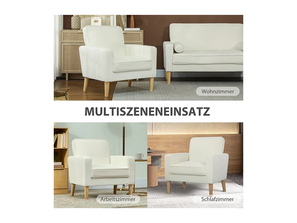 Polstersessel mit Armlehnen, neigbare Rückenlehne, Einzelsessel,76B x 79T x 82H cm