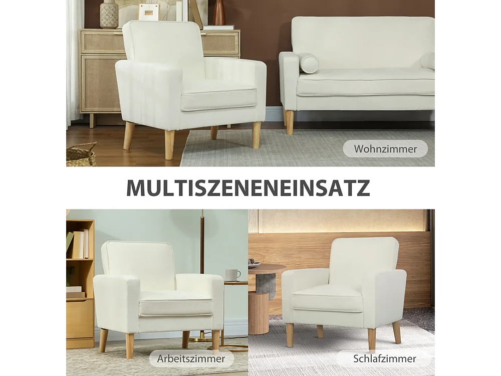 Polstersessel mit Armlehnen, neigbare Rückenlehne, Einzelsessel,76B x 79T x 82H cm