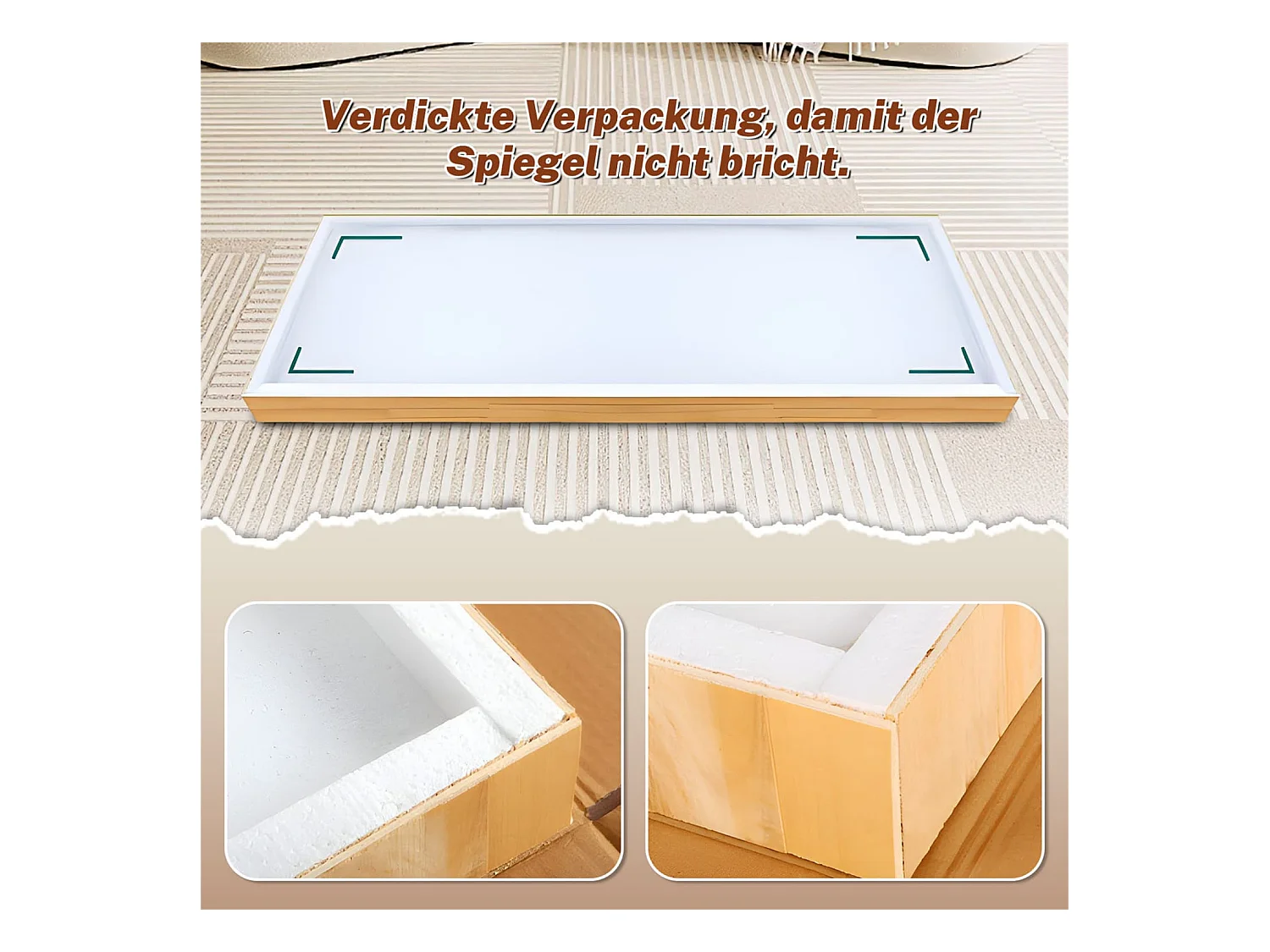 Ganzkörperspiegel 45x155 cm,mit abgerundeten Kanten,bruchsicherem Floatglas,stabilem Metall-Standfuß,Kunststoffrahmen,freistehend oder wandmontierbar