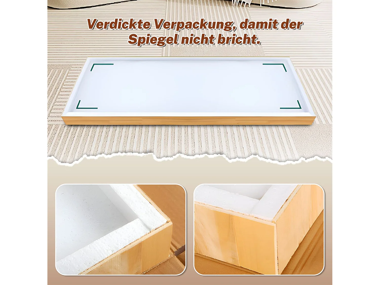 Ganzkörperspiegel 45x155 cm,mit abgerundeten Kanten,bruchsicherem Floatglas,stabilem Metall-Standfuß,Kunststoffrahmen,freistehend oder wandmontierbar