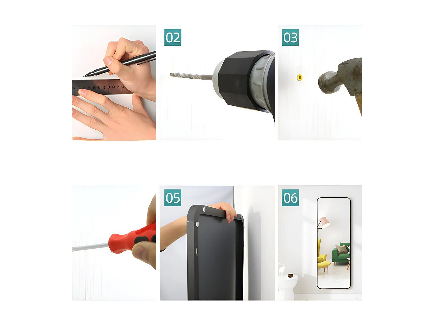 Ganzkörperspiegel 45x155 cm,mit abgerundeten Kanten,bruchsicherem Floatglas,stabilem Metall-Standfuß,Kunststoffrahmen,freistehend oder wandmontierbar