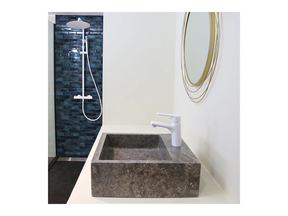 Full mitigeur lavabo bas blanc mat - Essebagno