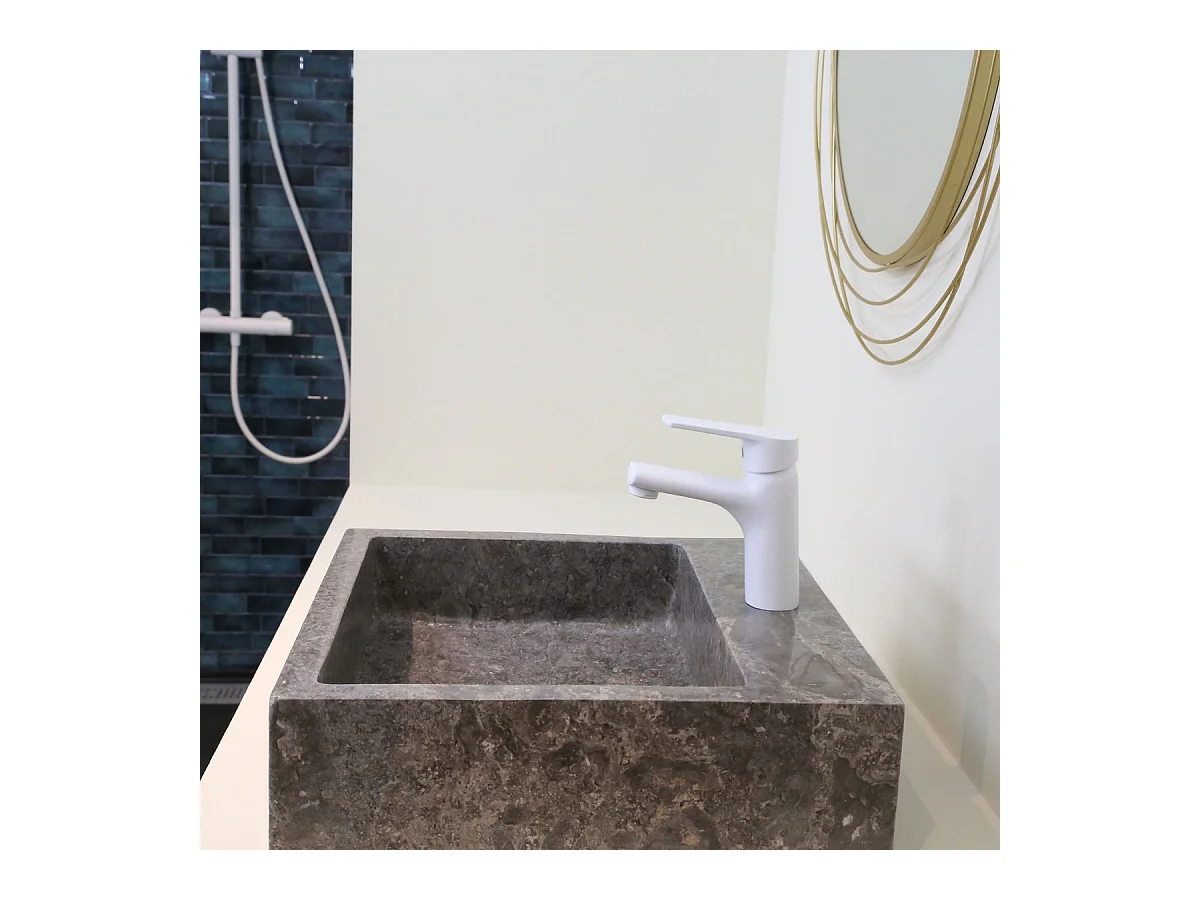 Full mitigeur lavabo bas blanc mat - Essebagno