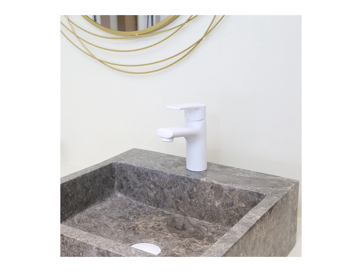 Full mitigeur lavabo bas blanc mat - Essebagno