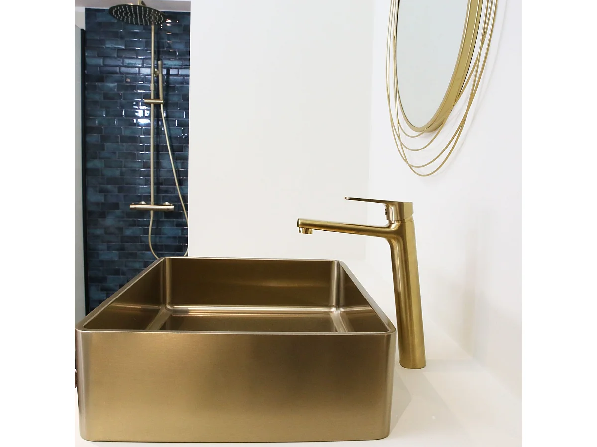 Full mitigeur lavabo haut or - Essebagno