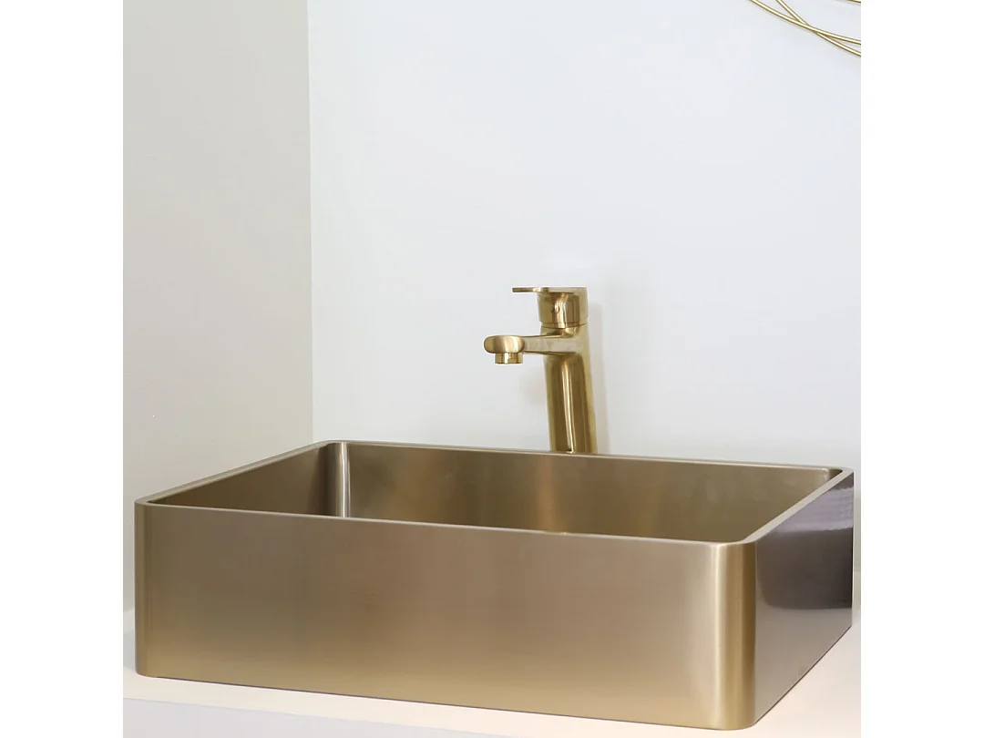 Full mitigeur lavabo haut or - Essebagno