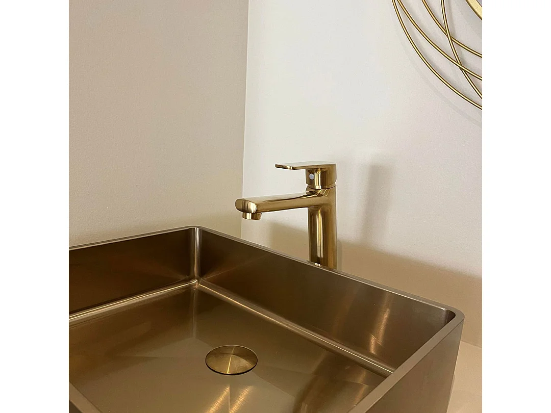 Full mitigeur lavabo haut or - Essebagno