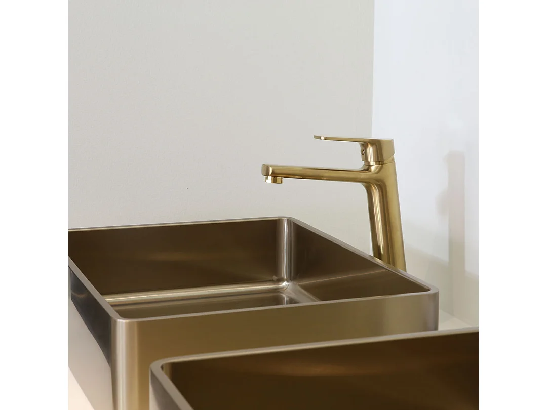Full mitigeur lavabo haut or - Essebagno