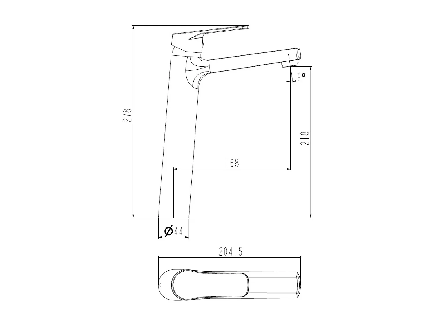 Full mitigeur lavabo haut or - Essebagno