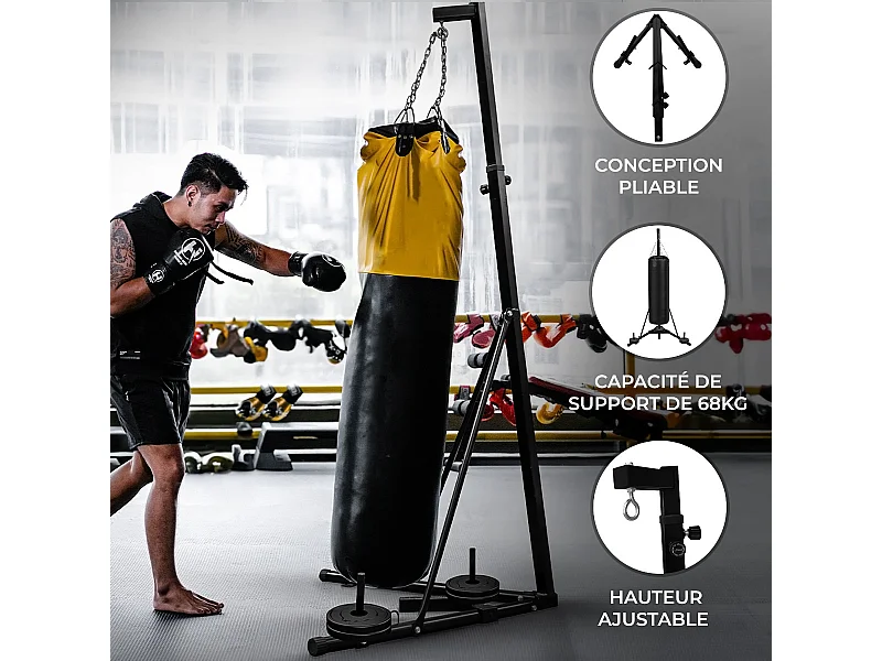 Support Autoportant & Pliable pour Sac de Frappe