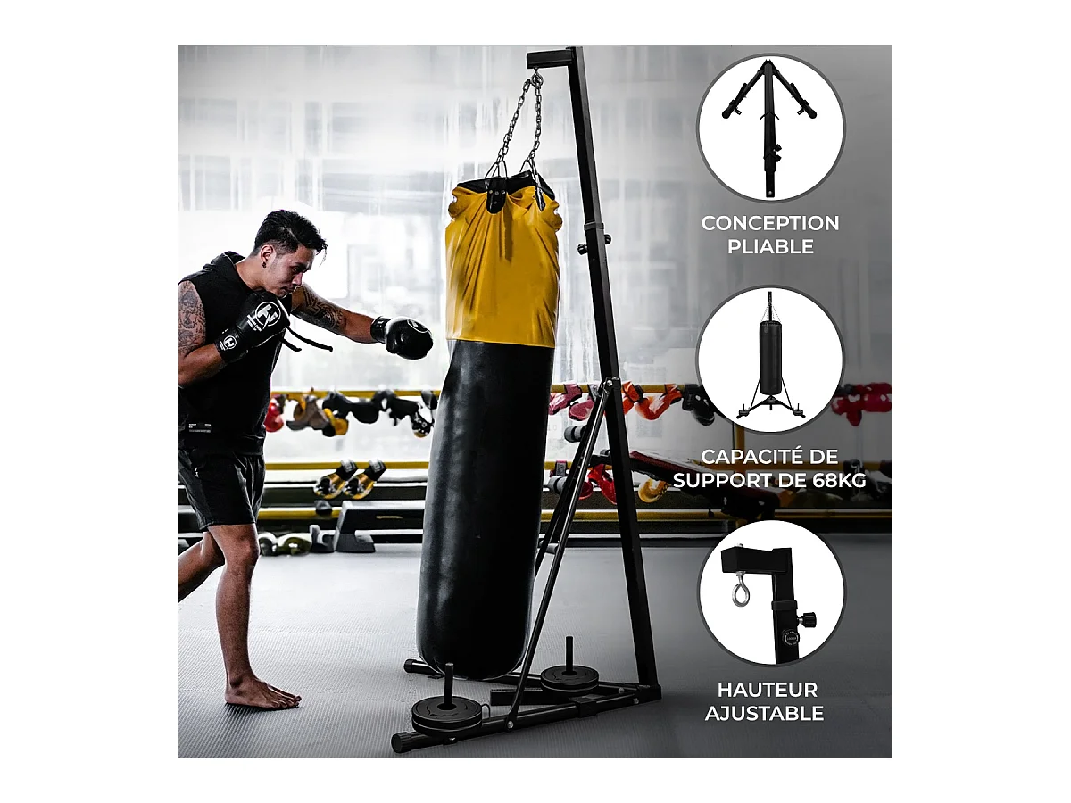Support Autoportant & Pliable pour Sac de Frappe