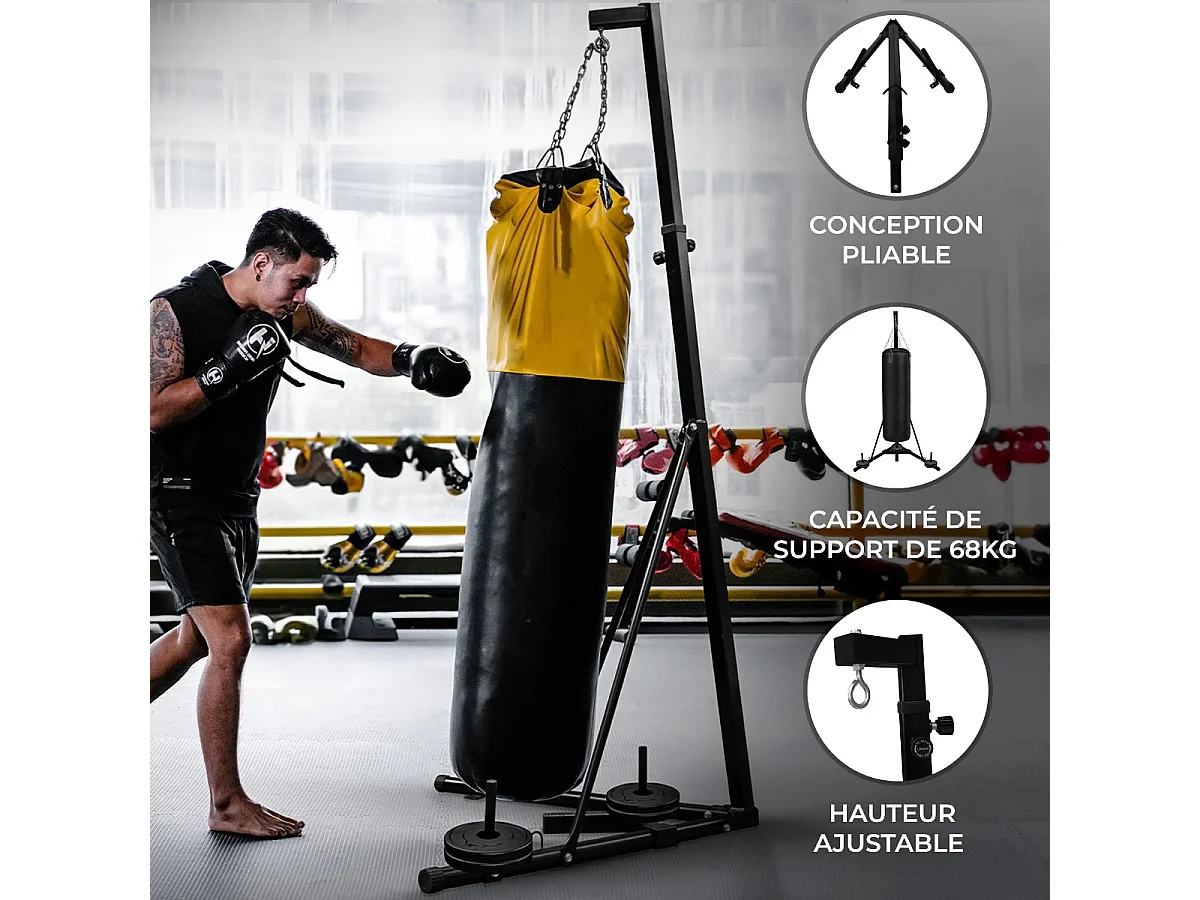 Support Autoportant & Pliable pour Sac de Frappe