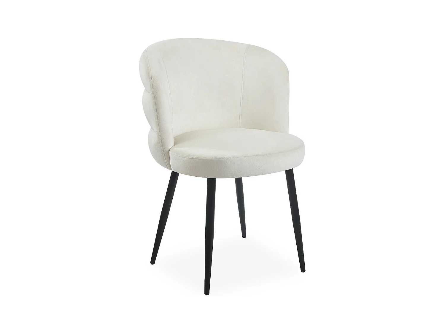 Lot de 2 chaises modernes matelassées Malawi Velours Crème