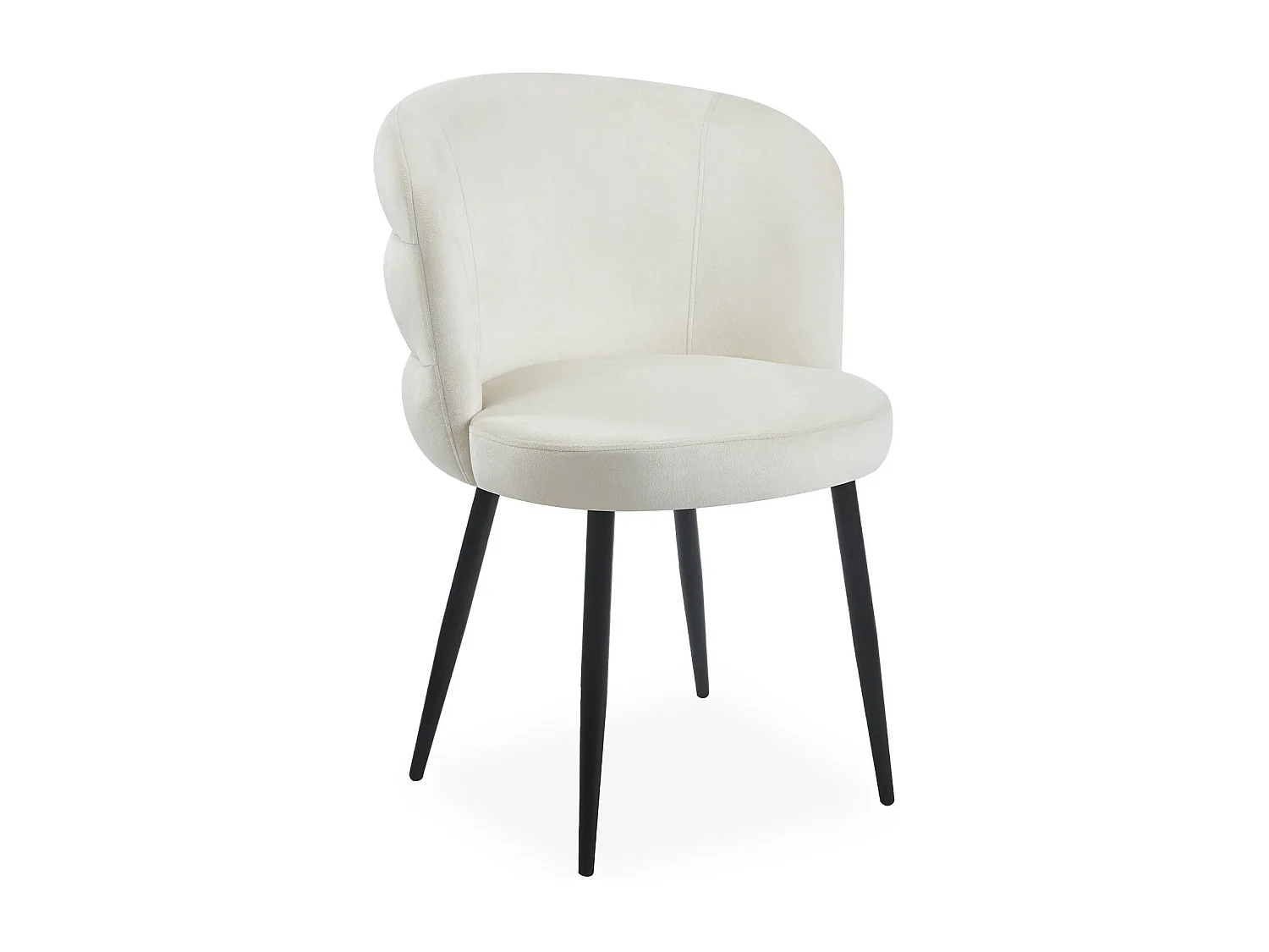 Lot de 2 chaises modernes matelassées Malawi Velours Crème