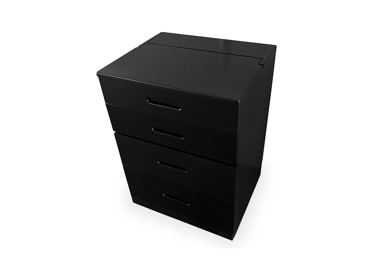 Coiffeuse compacte 48cm avec miroir LED, tiroir et pouf intégré Germina Noir