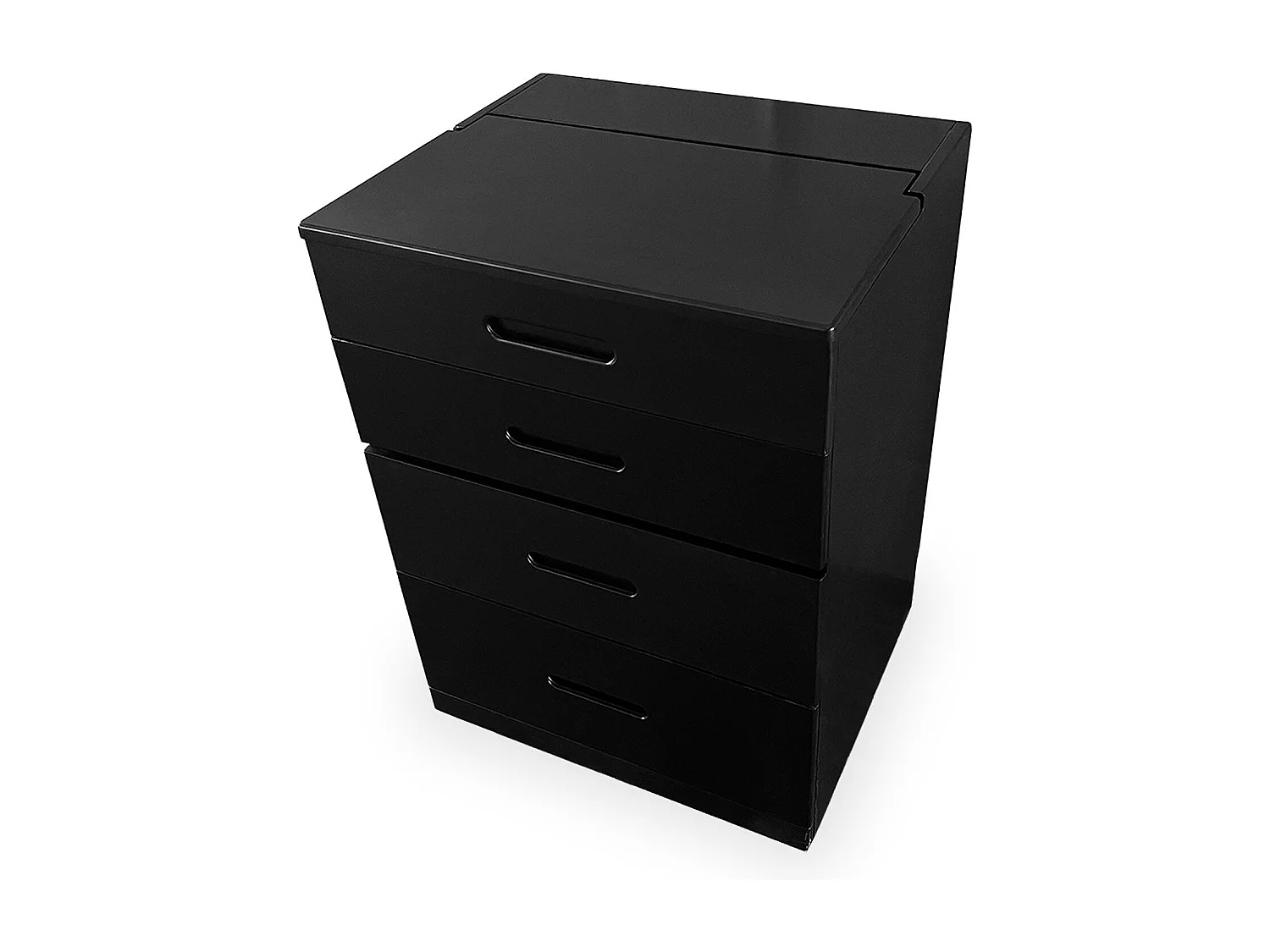 Coiffeuse compacte 48cm avec miroir LED, tiroir et pouf intégré Germina Noir