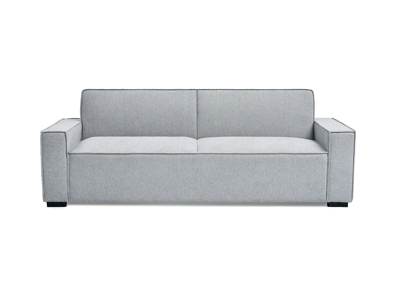 Canapé convertible clic-clac 3 places Pikado Tissu effet lin Gris clair