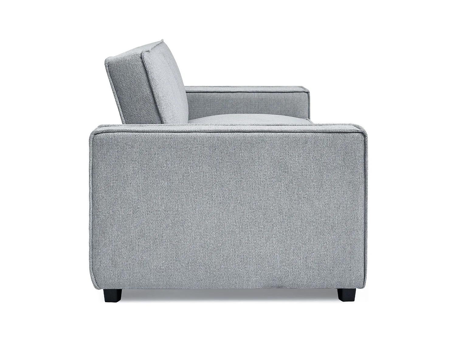 Canapé convertible clic-clac 3 places Pikado Tissu effet lin Gris clair