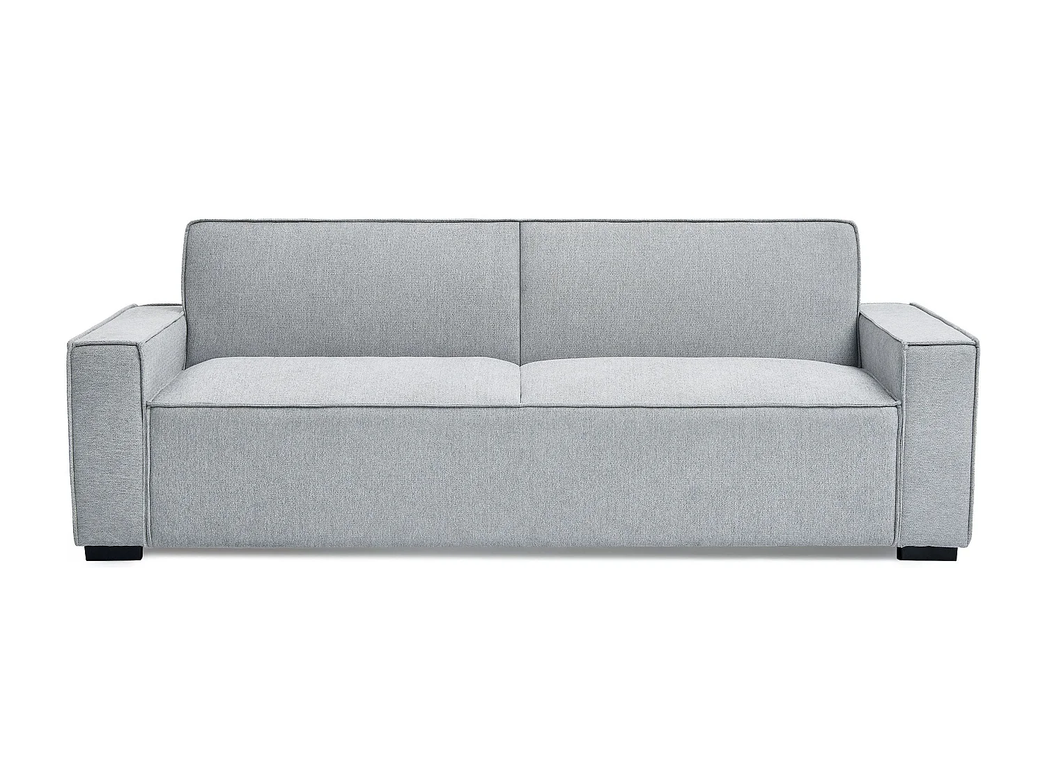 Canapé convertible clic-clac 3 places Pikado Tissu effet lin Gris clair