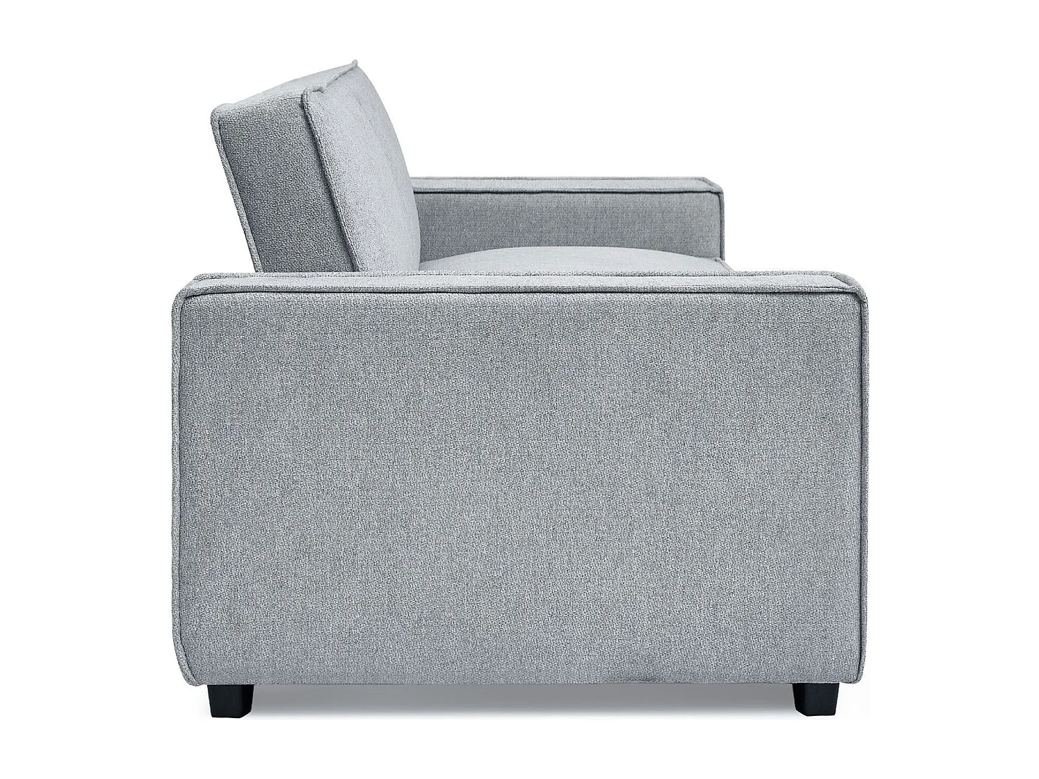 Canapé convertible clic-clac 3 places Pikado Tissu effet lin Gris clair