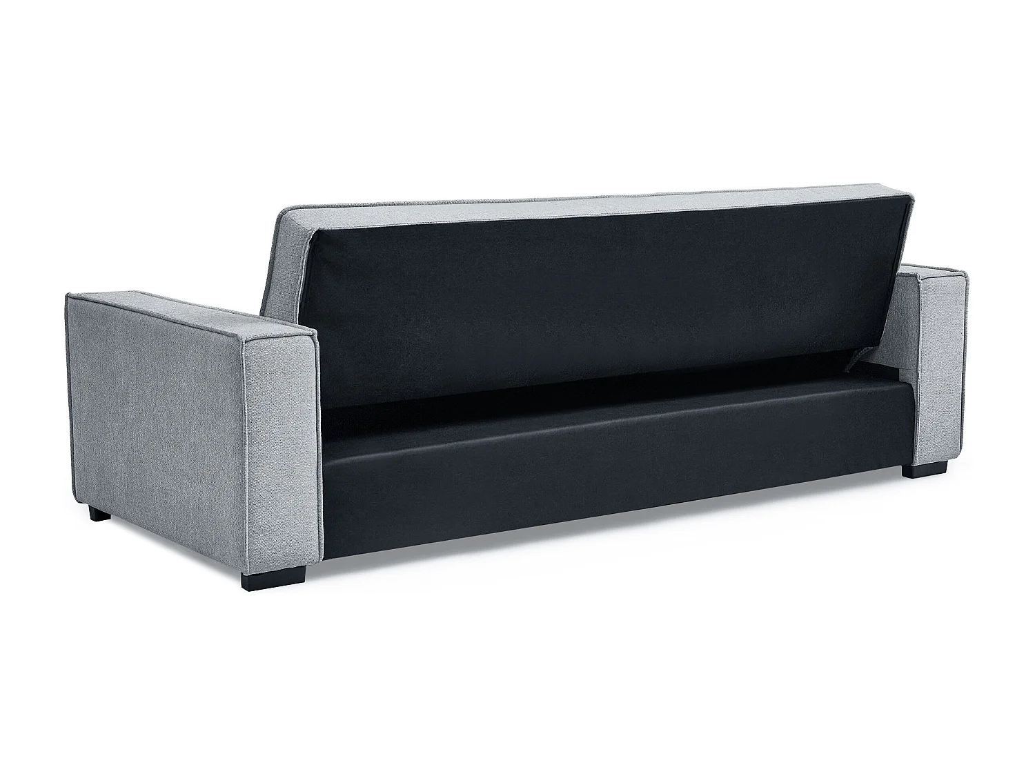 Canapé convertible clic-clac 3 places Pikado Tissu effet lin Gris clair