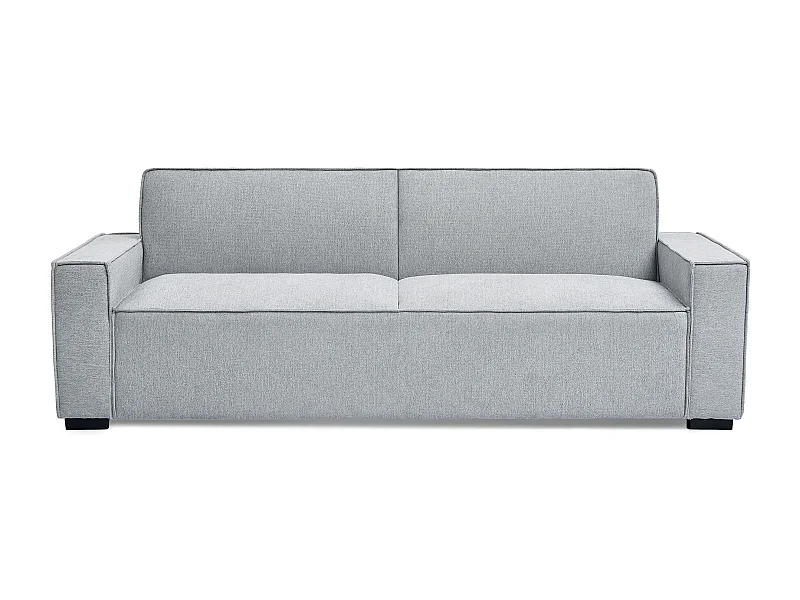 Canapé convertible clic-clac 3 places Pikado Tissu effet lin Gris clair