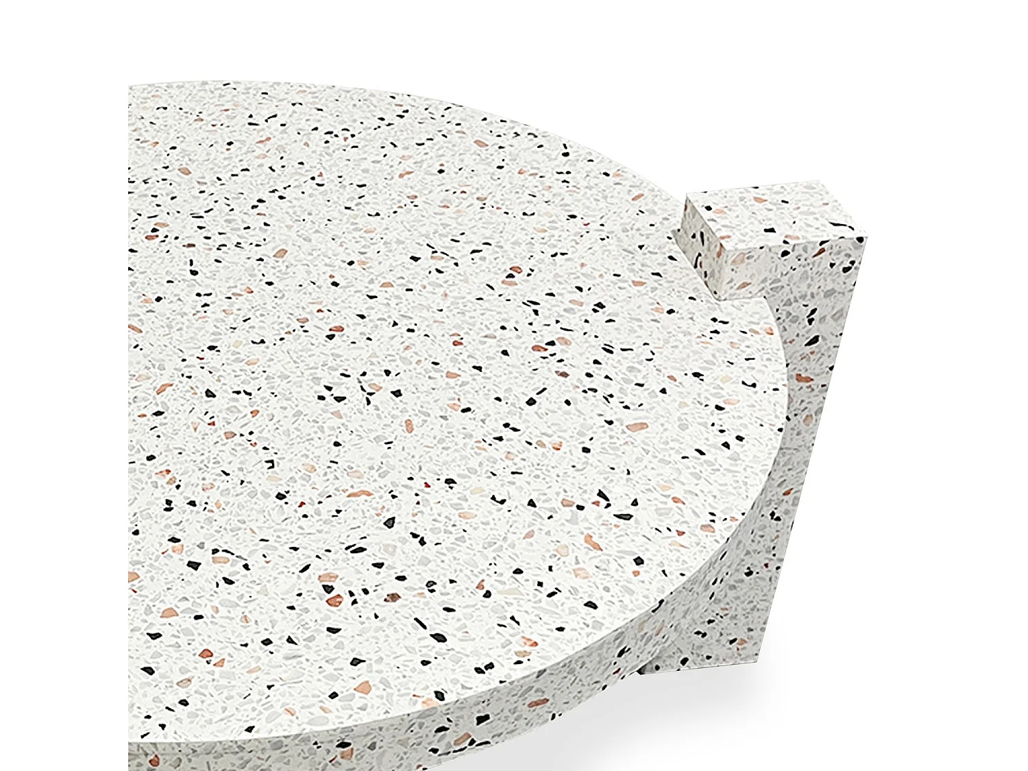 Table basse ronde moderne Titouan D84cm Effet Terrazzo
