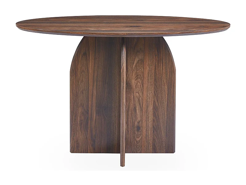 Console moderne ovale 120cm Calyptus Bois foncé